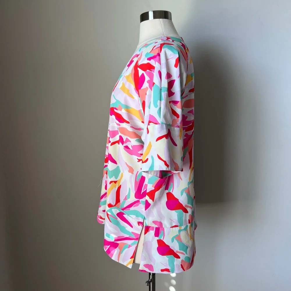 CROSBY by Mollie Burch Shine Your Bright V Neck Kimono Sleeve Top Women's Medium